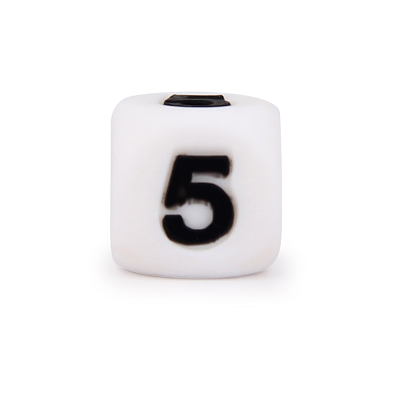 Cube Figure/Number Silicone Beads 12*12mm