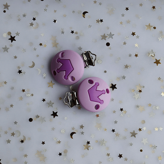 Crown Silicone Pacifier Clips