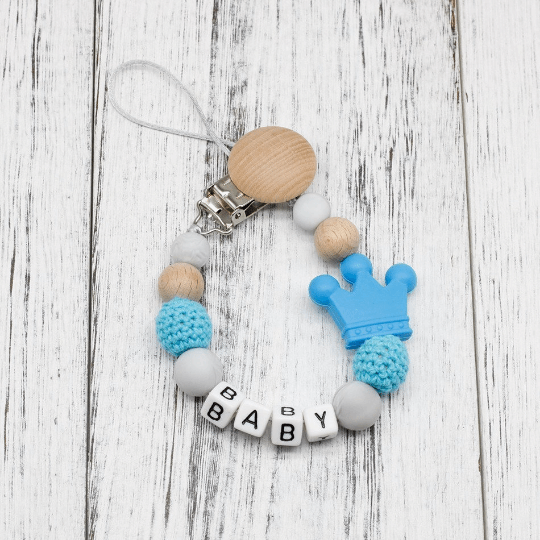 Crown Personalized Pacifier Chain
