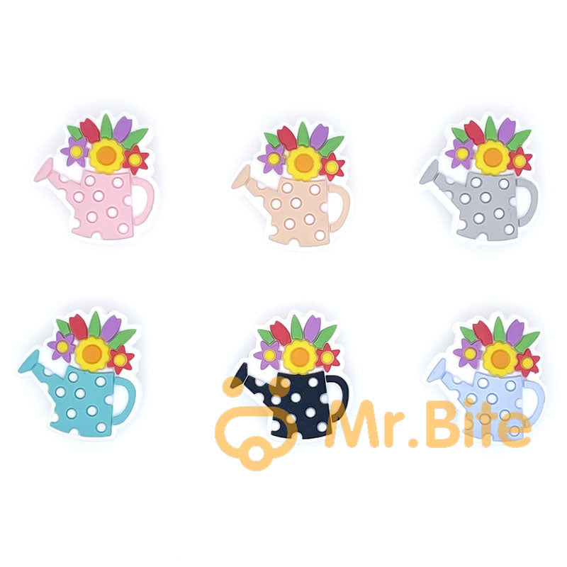 Flower Can Silicone Beads 27*26mm