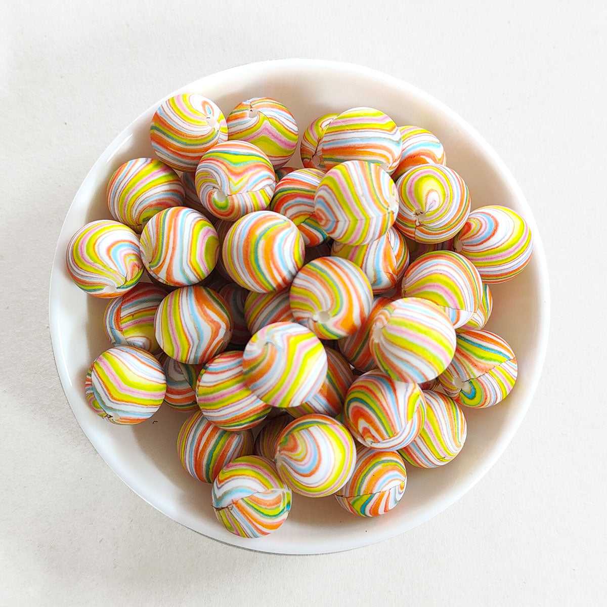 12/15mm Print Silicone Beads - Round - #66