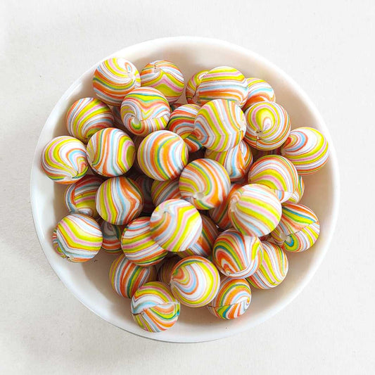 12/15mm Print Silicone Beads - Round - #66