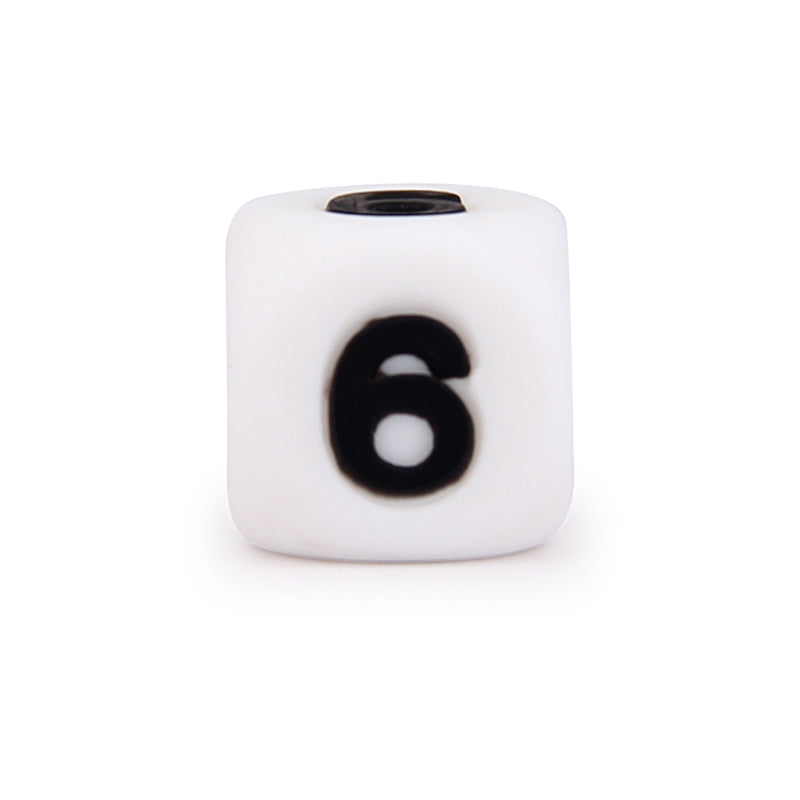 Cube Figure/Number Silicone Beads 12*12mm