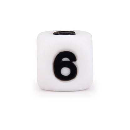 Cube Figure/Number Silicone Beads 12*12mm