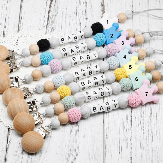 Crown Personalized Pacifier Chain