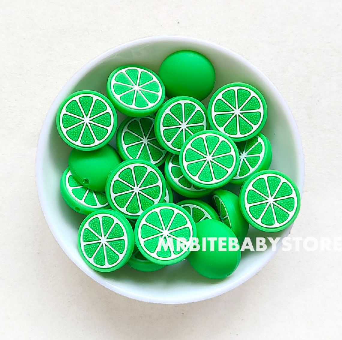 New - Orange Slice Silicone Beads - 22mm