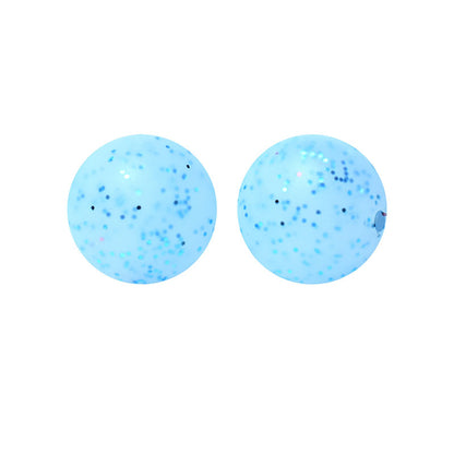 15mm Round Glitter Silicone Beads