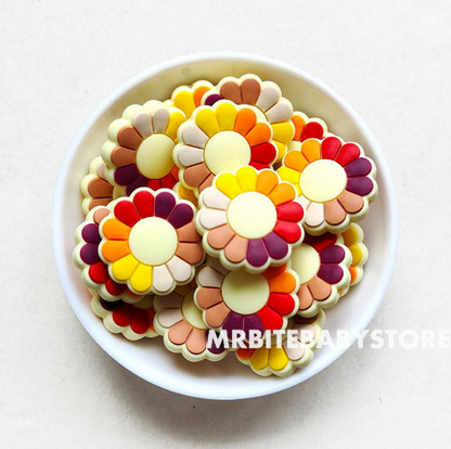 Sun Flower Silicone Beads - 28*28mm