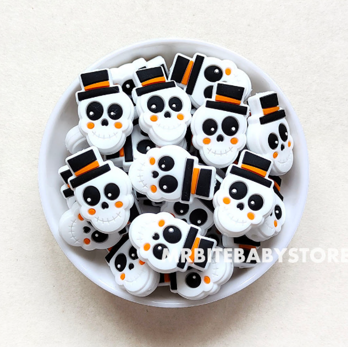 Halloween Skull Silicone Beads - 29*21mm