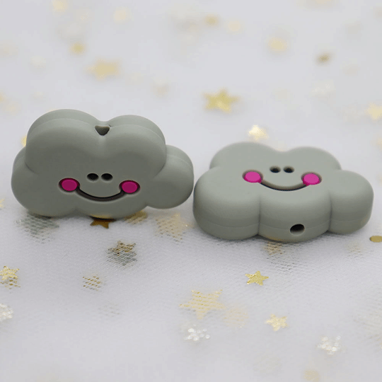 Cute Cloud Silicone Beads 30x20mm