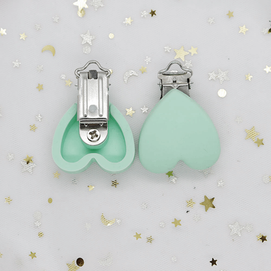 Heart Silicone Pacifier Clips