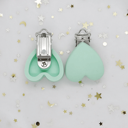 Heart Silicone Pacifier Clips