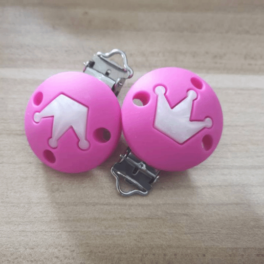 Crown Silicone Pacifier Clips