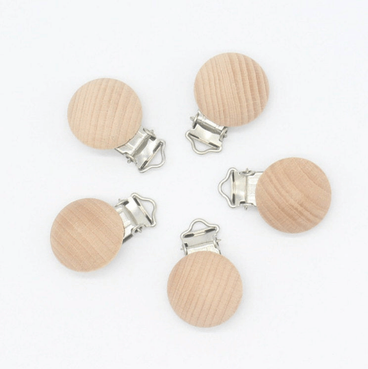 Beech Wood - Pacifier Clip 30mm