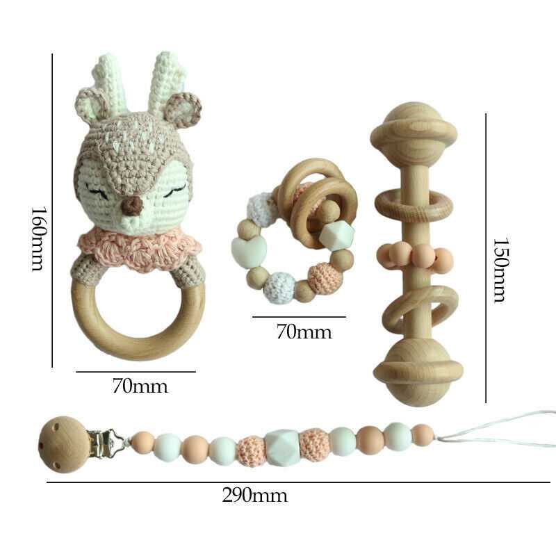 Deer Crochet Rattles Toys Set