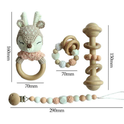 Deer Crochet Rattles Toys Set