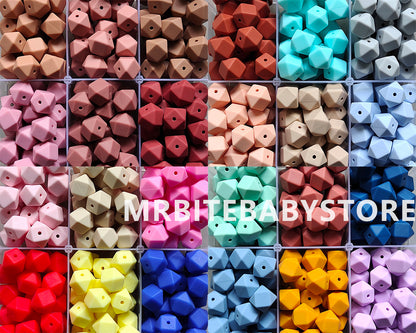 14/17mm Hexagon Silicone Beads #75 - #98
