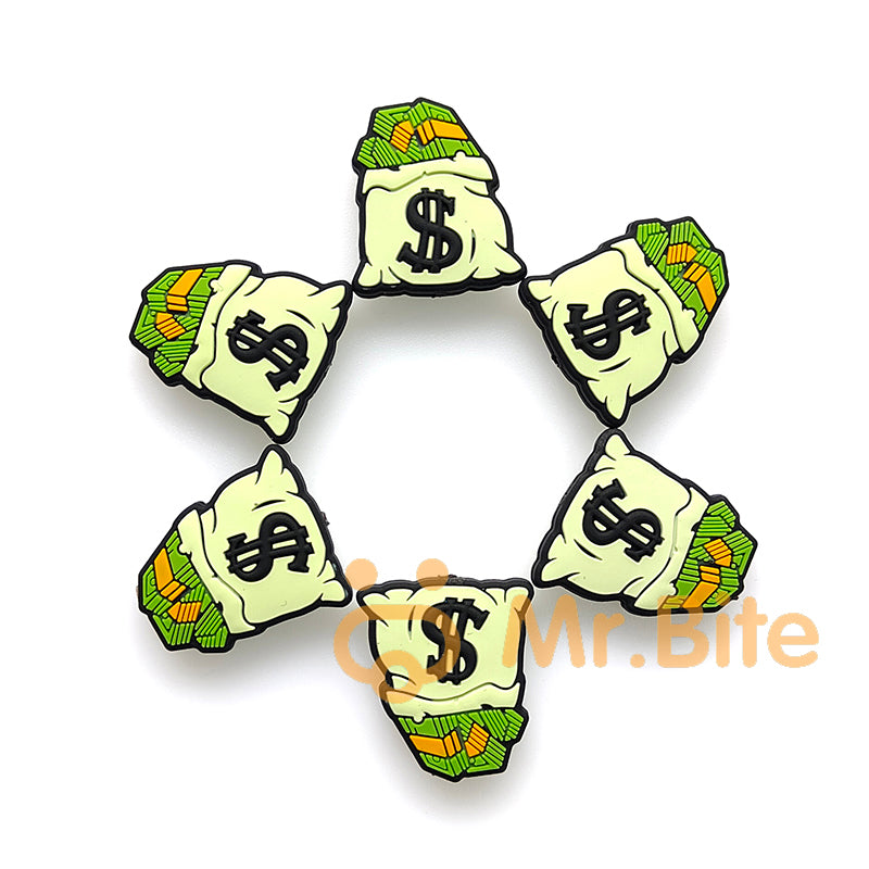 Money Bag Silicone Focal Beads