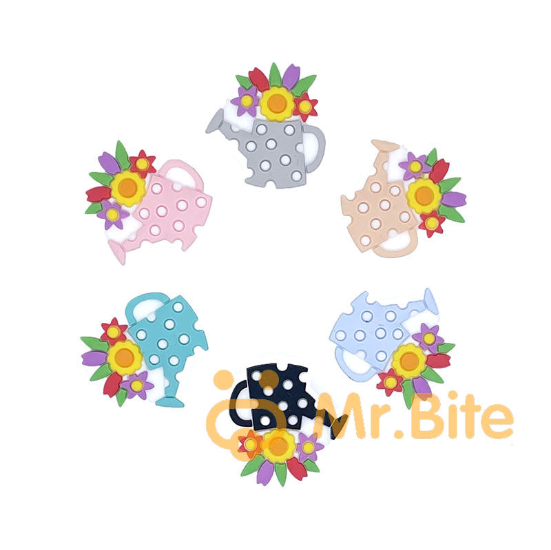 Flower Can Silicone Beads 27*26mm