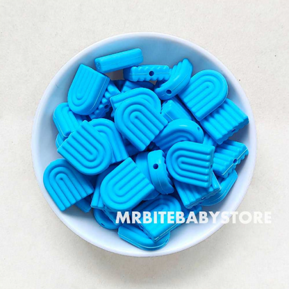 Rainbow Silicone Beads - 20*17mm