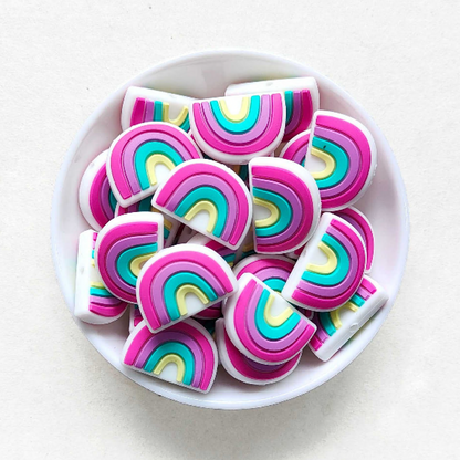Rainbow Silicone Beads - 18*25mm