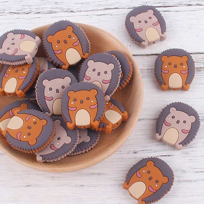 New - Hedgehog Silicone Beads - 34*30mm