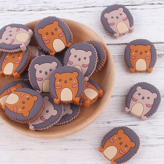 New - Hedgehog Silicone Beads - 34*30mm