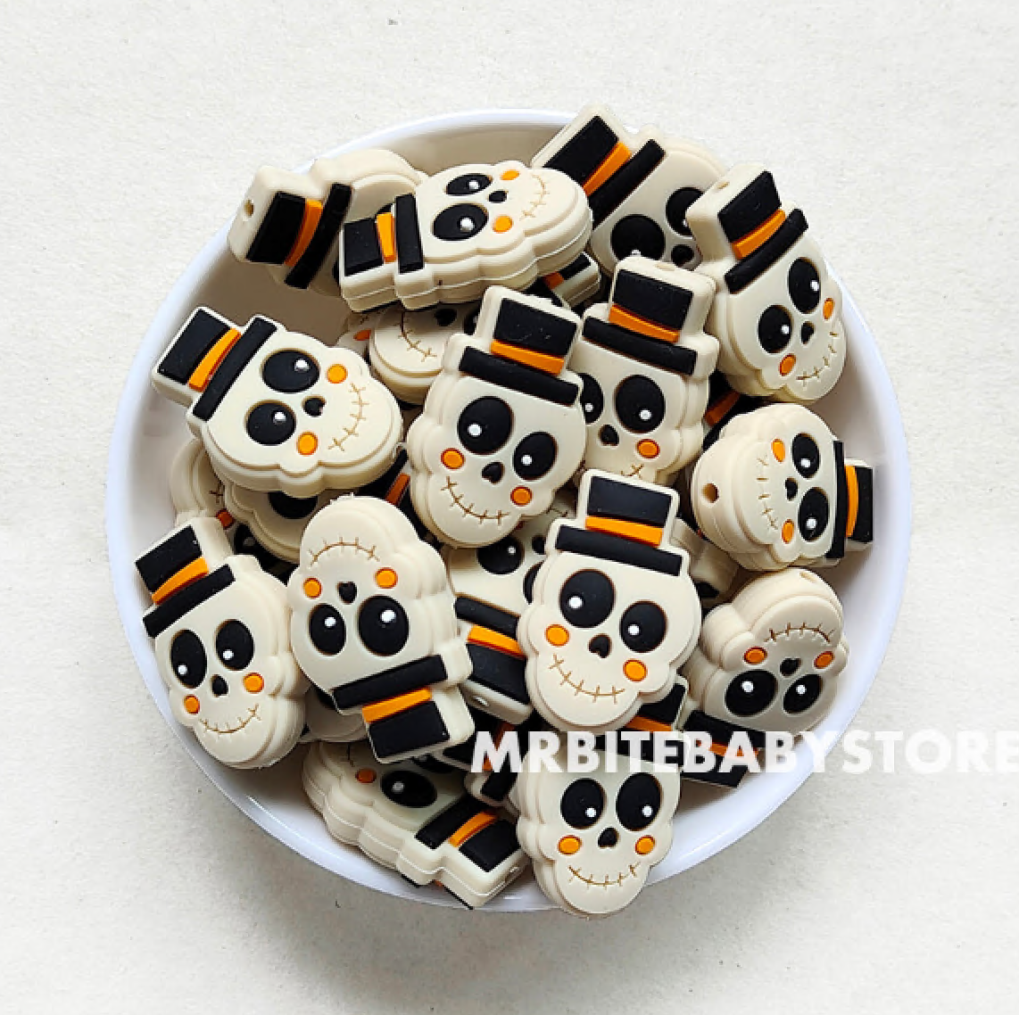 Halloween Skull Silicone Beads - 29*21mm