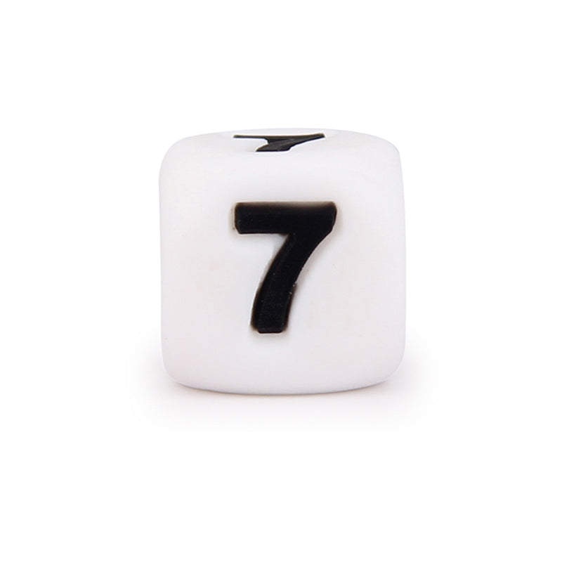 Cube Figure/Number Silicone Beads 12*12mm