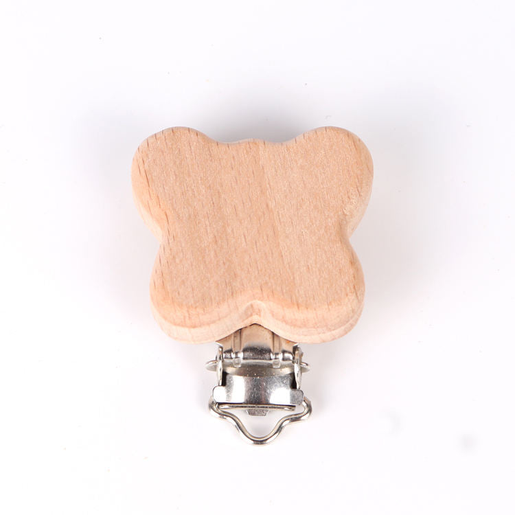 Wooden Animal Pacifier Clip