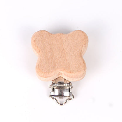 Wooden Animal Pacifier Clip