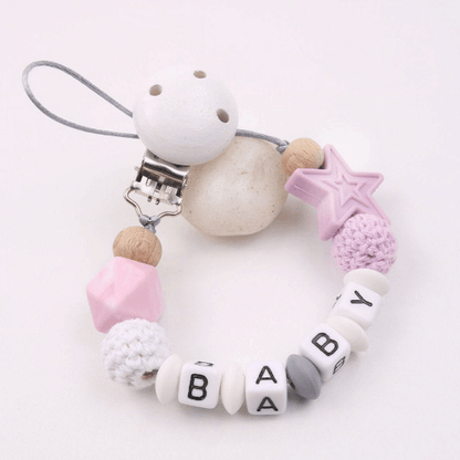 Personalized Name - Star Pacifier Chain Clip