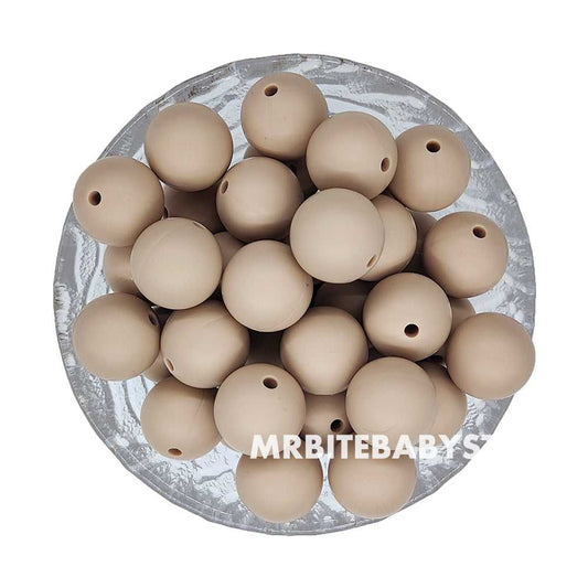 12/15mm - Oatmeal Silicone Beads - Round - #85