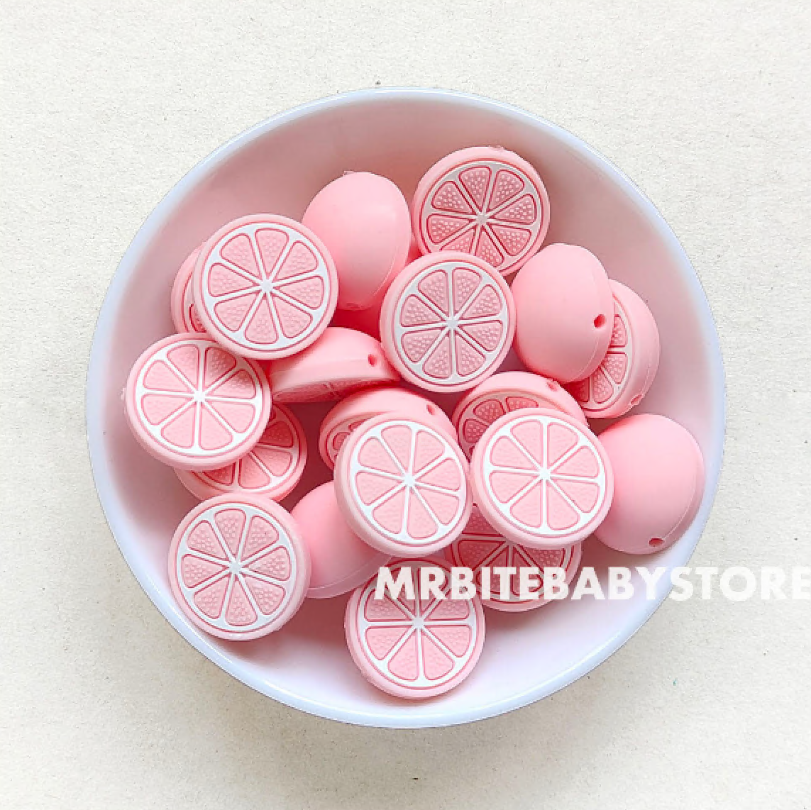 New - Orange Slice Silicone Beads - 22mm