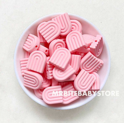 Rainbow Silicone Beads - 20*17mm