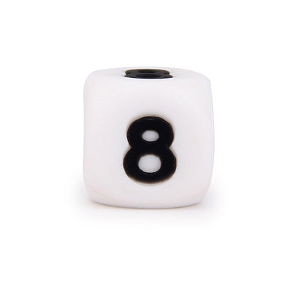 Cube Figure/Number Silicone Beads 12*12mm