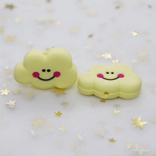 Cute Cloud Silicone Beads 30x20mm