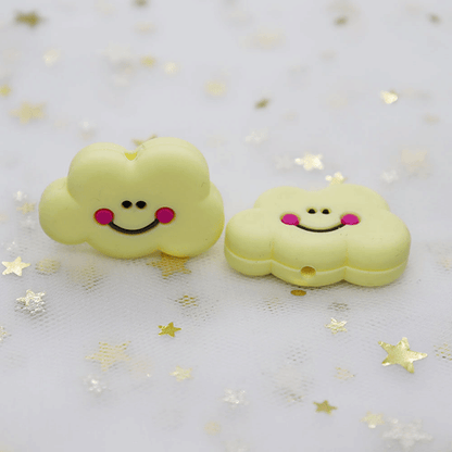 Cute Cloud Silicone Beads 30x20mm