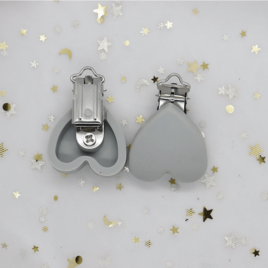 Heart Silicone Pacifier Clips