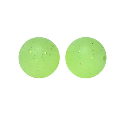 15mm Round Glitter Silicone Beads