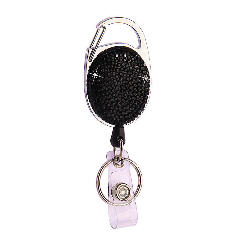 Crystal Retractable Swipe ID Badge Reel Clip