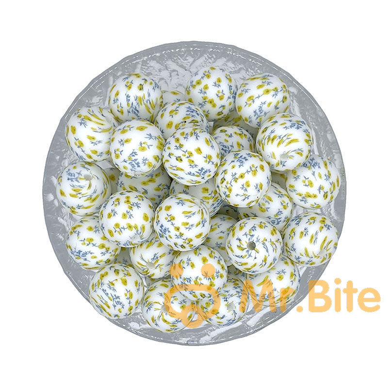 15mm New Print Silicone Beads