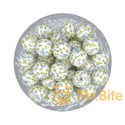 15mm New Print Silicone Beads