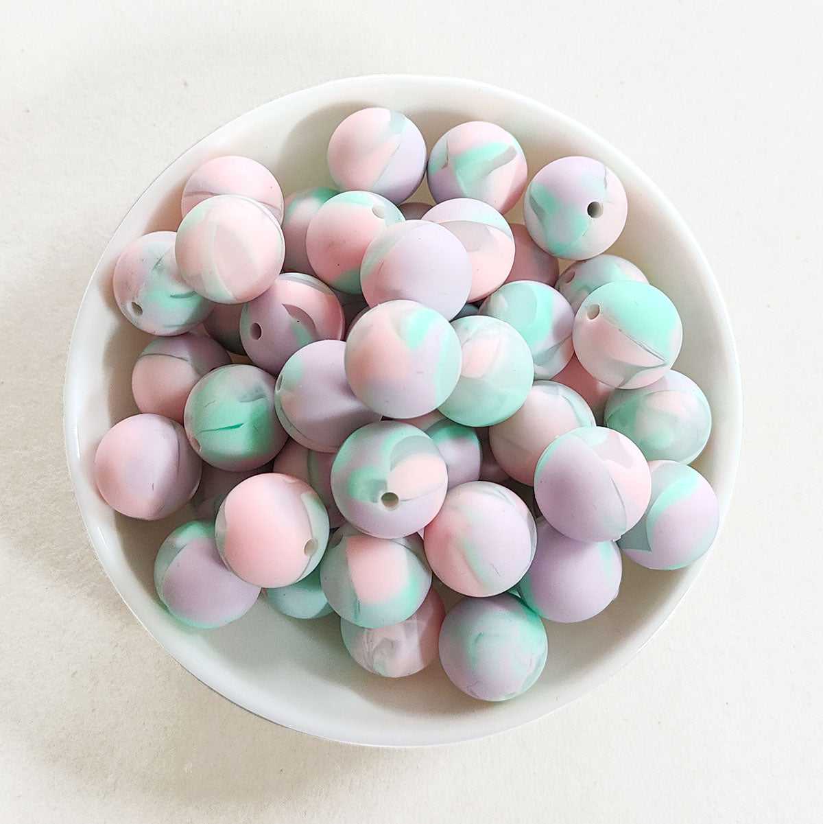 12/15mm Print Silicone Beads - Round - #93