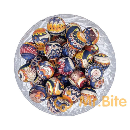 15mm New Print Silicone Beads