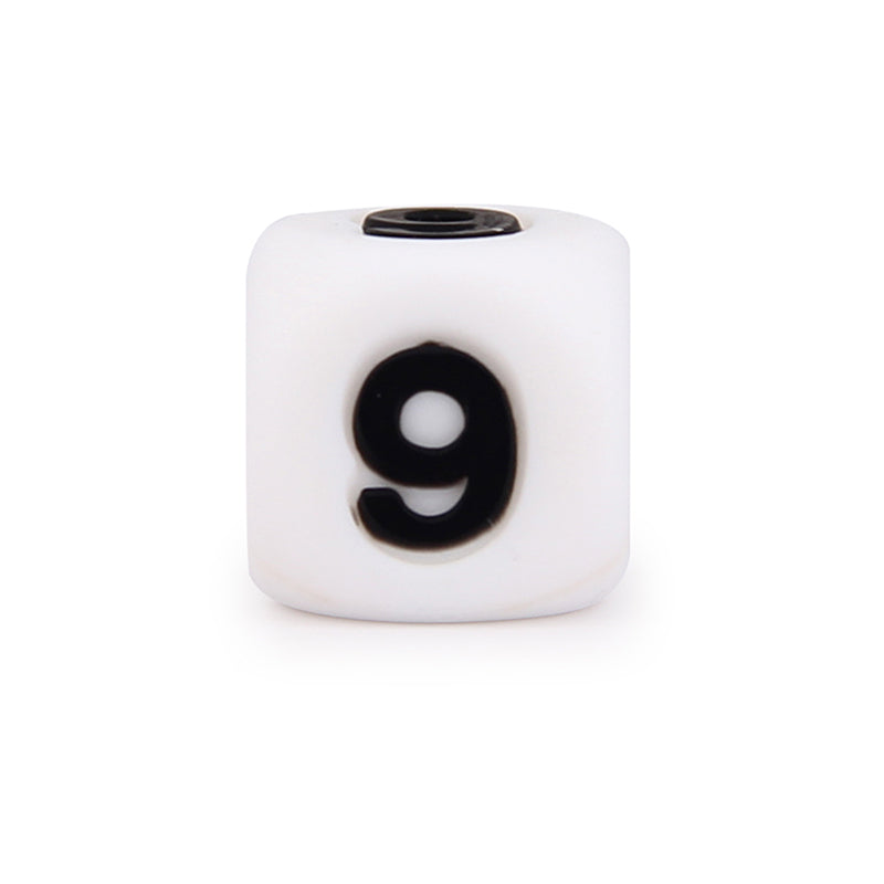 Cube Figure/Number Silicone Beads 12*12mm