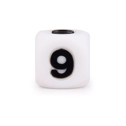 Cube Figure/Number Silicone Beads 12*12mm