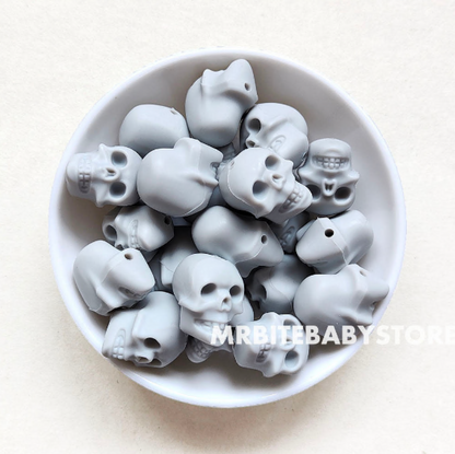 Halloween Skull Silicone Beads - 20*20*15.2mm
