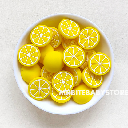 New - Orange Slice Silicone Beads - 22mm