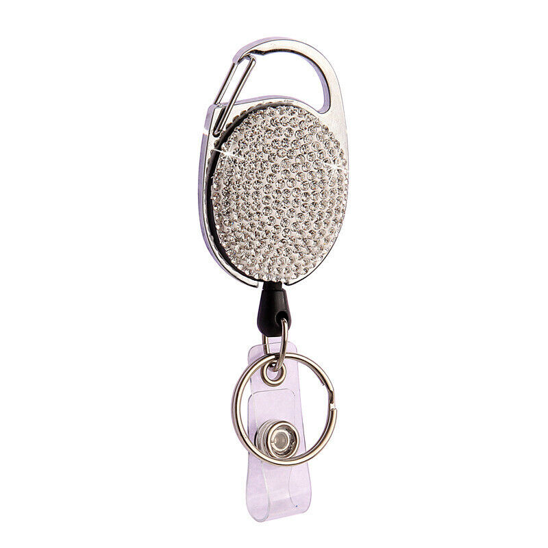 Crystal Retractable Swipe ID Badge Reel Clip